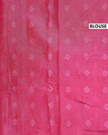 Elegant Dola Saree with Floral Motifs and Contrast Border - Light Brown-BLOUSE