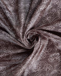Elegant Dola Saree with Kantha Embroidery and Printed Pallu - Brown-Close