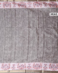 Elegant Dola Saree with Kantha Embroidery and Printed Pallu - Brown-Head