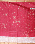 Elegant Dola Saree with Woven Polka Dot Motifs and Detailed Floral - Red-Head