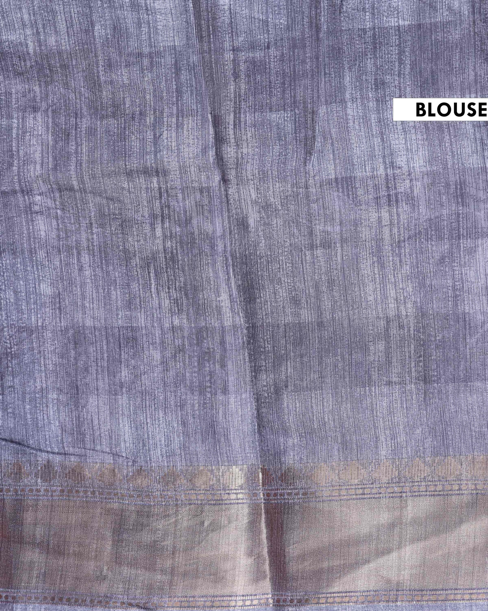Elegant Dola Silk Saree with All-Over Floral Print and Traditional Woven Border - Blouse