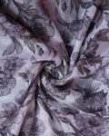 Elegant Dola Silk Saree with All-Over Floral Print and Traditional Woven Border - Close Up