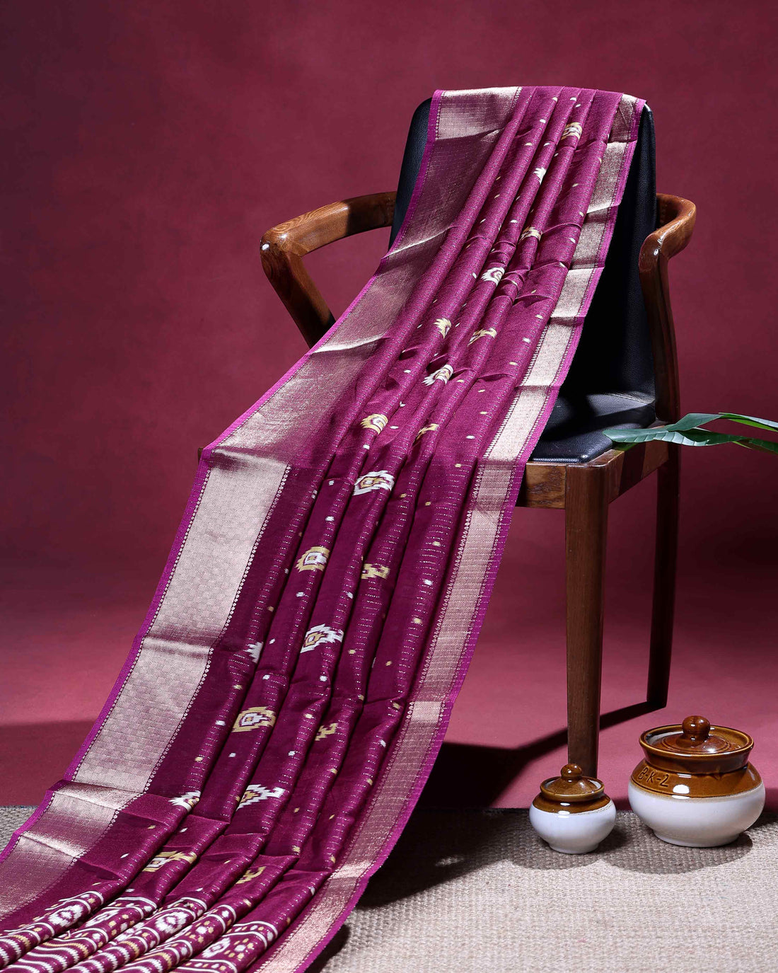 Elegant Dola Silk Saree with All-Over Paisley Butta Motifs and Classic Traditional Zari Woven Border - Purple