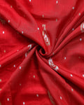 Elegant Dola Silk Saree with All-Over Paisley Butta Motifs and Classic Traditional Zari Woven Border - Red-Close Up