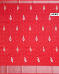 Elegant Dola Silk Saree with All-Over Paisley Butta Motifs and Classic Traditional Zari Woven Border - Red-Head
