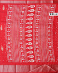 Elegant Dola Silk Saree with All-Over Paisley Butta Motifs and Classic Traditional Zari Woven Border - Red-Pallu