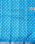 Elegant Dola Silk Saree with All-Over Traditional Paisley Buti Motifs and Intricate Zari Woven Floral Border - Blue-Blouse
