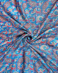 Elegant Dola Silk Saree with All-Over Traditional Paisley Buti Motifs and Intricate Zari Woven Floral Border - Blue-Close Up