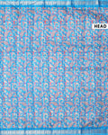 Elegant Dola Silk Saree with All-Over Traditional Paisley Buti Motifs and Intricate Zari Woven Floral Border - Blue-Head