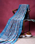 Elegant Dola Silk Saree with All-Over Traditional Paisley Buti Motifs and Intricate Zari Woven Floral Border - Blue