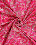 Elegant Dola Silk Saree with All-Over Traditional Paisley Buti Motifs and Intricate Zari Woven Floral Border - Pink-Close Up