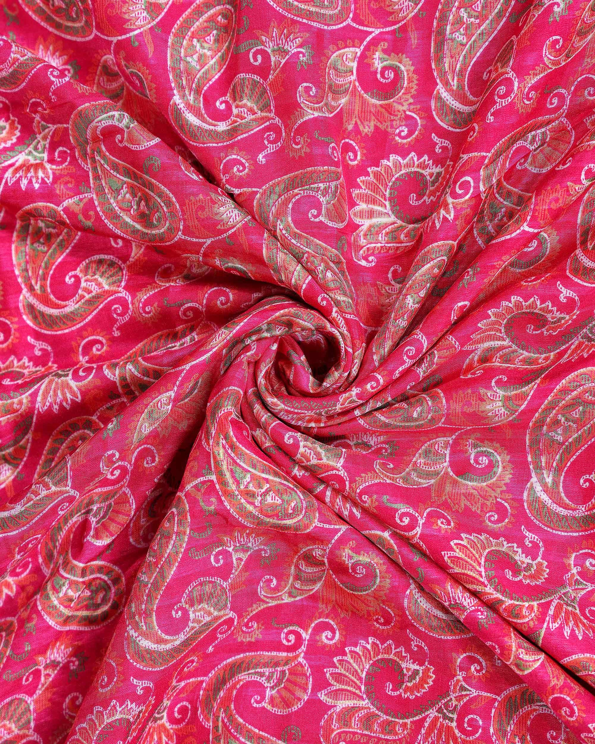 Elegant Dola Silk Saree with All-Over Traditional Paisley Buti Motifs and Intricate Zari Woven Floral Border - Pink-Close Up