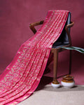 Elegant Dola Silk Saree with All-Over Traditional Paisley Buti Motifs and Intricate Zari Woven Floral Border - Pink
