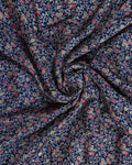 Elegant Dola Silk Saree with All Over Floral Buti Design and Intricately Woven Traditional Border - Navy Blue-Close Up