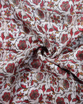 Elegant Dola Silk Saree with All Over Floral Vine Motifs and Subtle Traditional Woven Border - Off White-Close Up