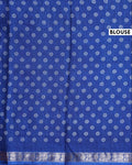 Elegant Dola Silk Saree with All Over Paisley Motifs in Geometric Diamond Pattern and Traditional Zari Woven Border - Blue-Blouse