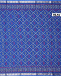 Elegant Dola Silk Saree with All Over Paisley Motifs in Geometric Diamond Pattern and Traditional Zari Woven Border - Blue-Head