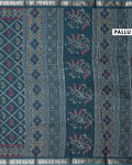 Elegant Dola Silk Saree with All Over Paisley Motifs in Geometric Diamond Pattern and Traditional Zari Woven Border - Dark Green-Pallu