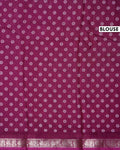 Elegant Dola Silk Saree with All Over Paisley Motifs in Geometric Diamond Pattern and Traditional Zari Woven Border - Purple-Blouse