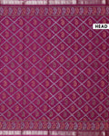 Elegant Dola Silk Saree with All Over Paisley Motifs in Geometric Diamond Pattern and Traditional Zari Woven Border - Purple-Head