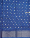 Elegant Dola Silk Saree with All Over Traditional Floral Paisley Vine Motifs and Rich Intricately Woven Zari Border - Blue-Blouse