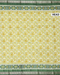 Elegant Dola Silk Saree with All Over Traditional Ikkat Inspired Geometric Motifs and  Zari Woven Border - Green-Head
