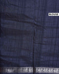 Elegant Dola Silk Saree with All Over Traditional Ikkat Inspired Geometric Motifs and  Zari Woven Border - Grey-Blouse