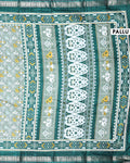 Elegant Dola Silk Saree with All Over Traditional Ikkat Inspired Geometric Motifs and  Zari Woven Border - Light Green-Pallu