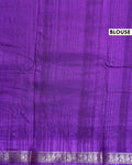 Elegant Dola Silk Saree with All Over Traditional Ikkat Inspired Geometric Motifs and  Zari Woven Border - Purple-Blouse