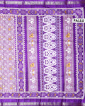 Elegant Dola Silk Saree with All Over Traditional Ikkat Inspired Geometric Motifs and  Zari Woven Border - Purple-Pallu