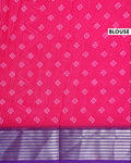 Elegant Dola Silk Saree with All Over Woven Leaf Buti Design and Intricate Geometric Border - Pink-Blouse
