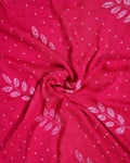 Elegant Dola Silk Saree with All Over Woven Leaf Buti Design and Intricate Geometric Border - Pink-Close Up