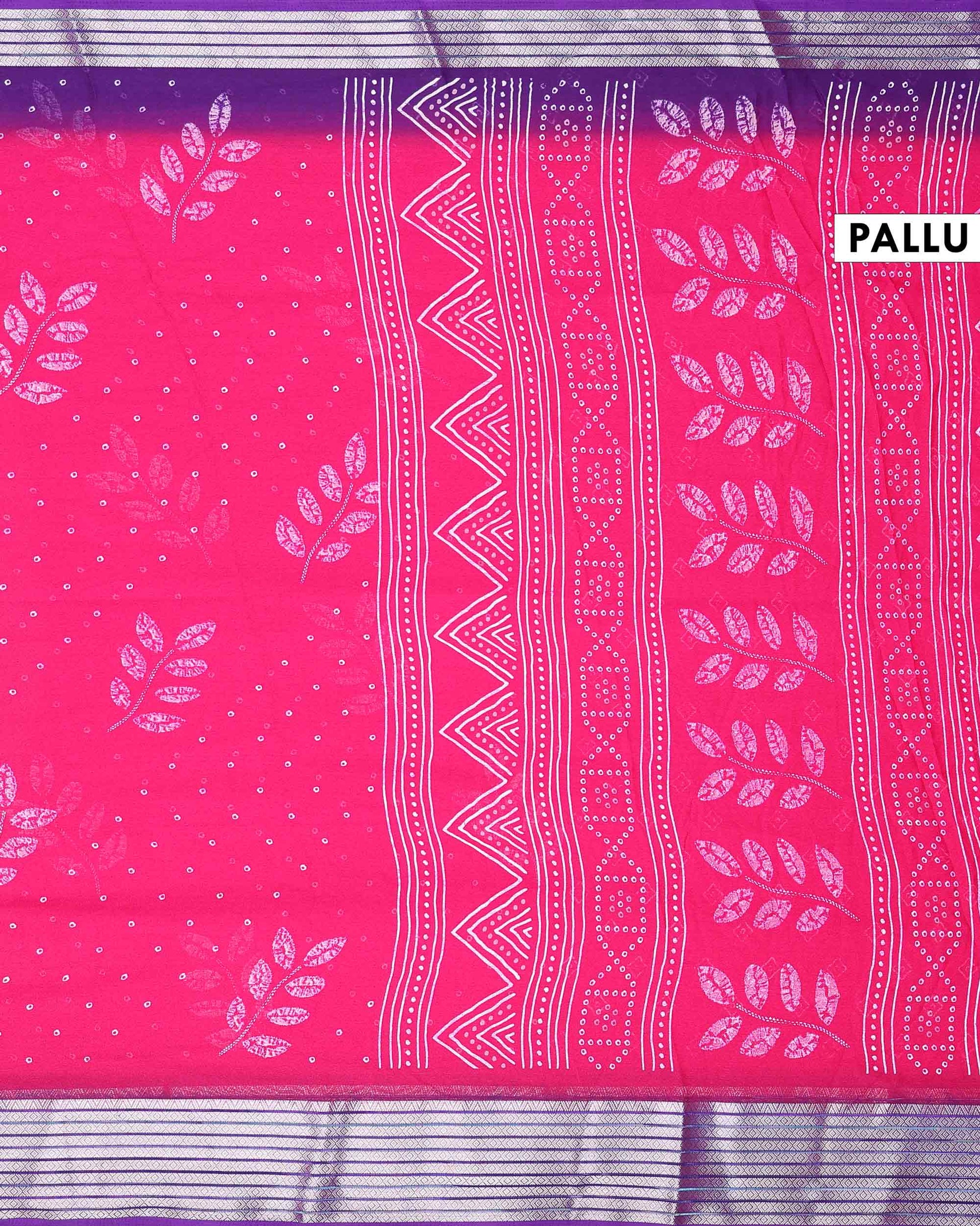 Elegant Dola Silk Saree with All Over Woven Leaf Buti Design and Intricate Geometric Border - Pink-Pallu