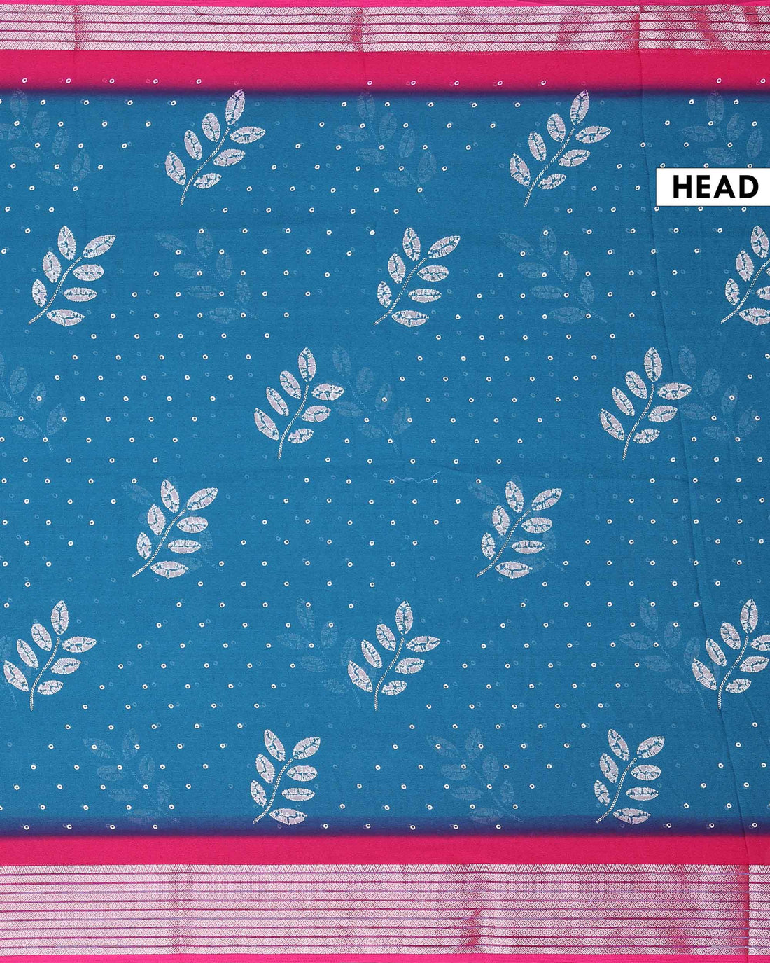 Elegant Dola Silk Saree with All Over Woven Leaf Buti Design and Intricate Geometric Border - Teal