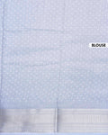 Elegant Dola Silk Saree with Geometric Diamond Pattern and Elegant Border -  Grey-Blouse