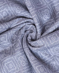 Elegant Dola Silk Saree with Geometric Diamond Pattern and Elegant Border -  Grey-Close Up