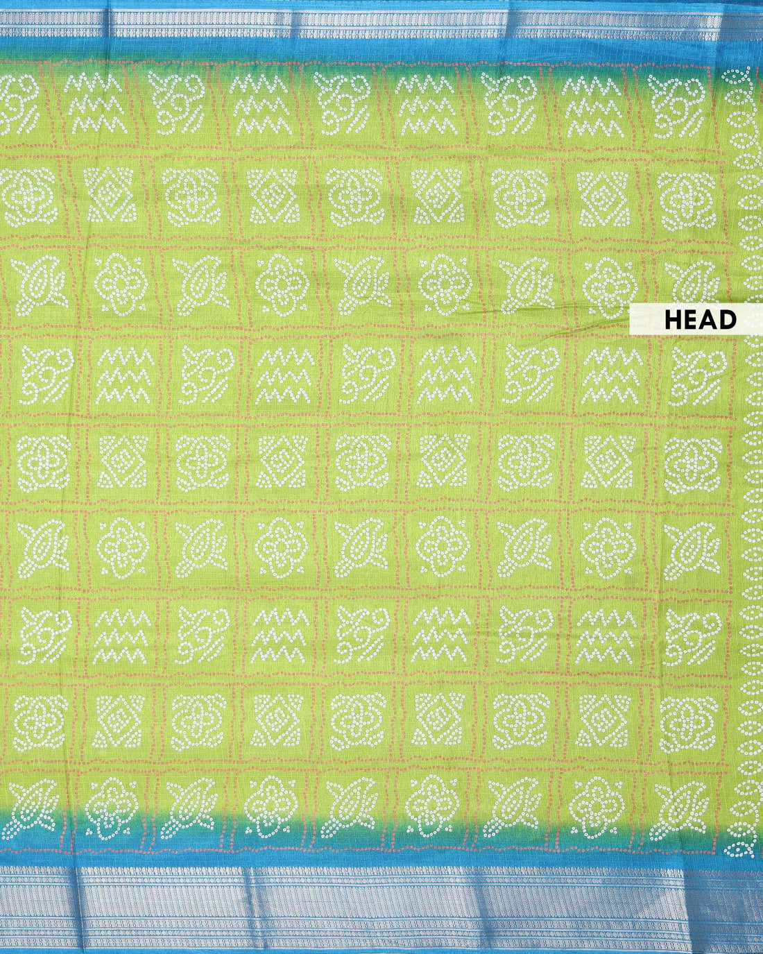 Elegant Dola Silk Saree with Intricate Block Print Motif and Decorative Border - Green