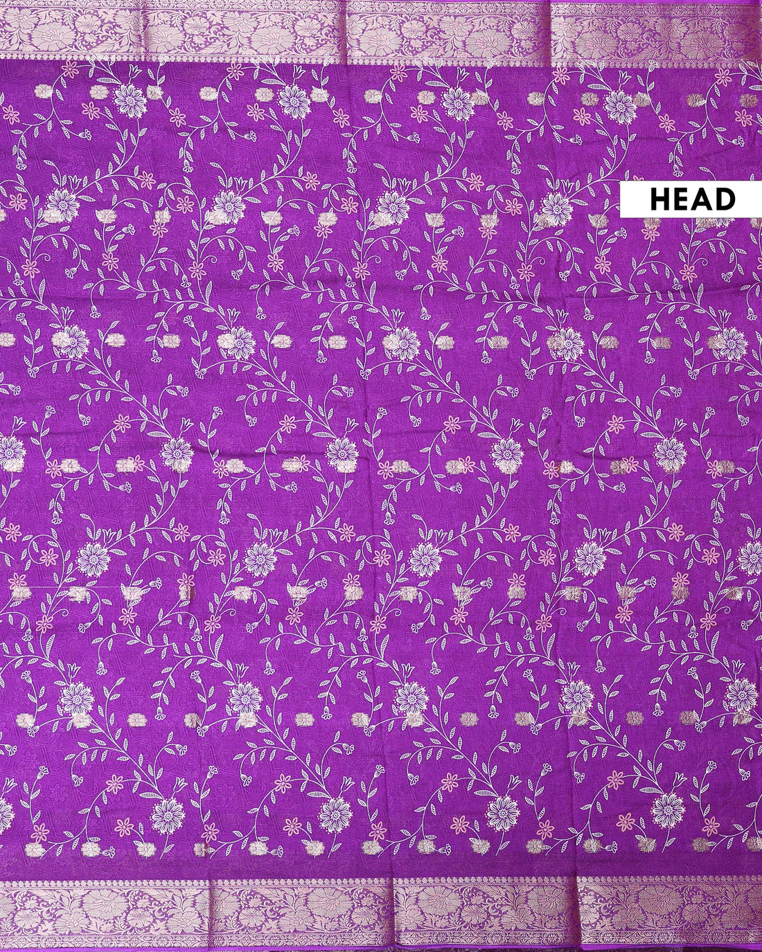 Elegant Dola Silk Saree with Intricate Floral Motifs and Traditional Woven Border - Purple