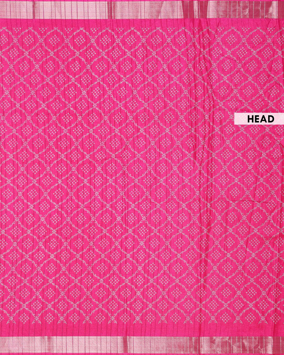 Elegant Dola Silk Saree with Intricate Geometric and Floral Pattern Enhanced by a Contrast Border - Pink