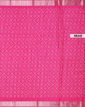 Elegant Dola Silk Saree with Intricate Geometric and Floral Pattern Enhanced by a Contrast Border - Pink-Head