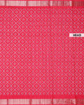 Elegant Dola Silk Saree with Intricate Geometric and Floral Pattern Enhanced by a Contrast Border - Red-Head