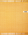 Elegant Dola Silk Saree with Intricate Geometric and Floral Pattern Enhanced by a Contrast Border - Yellow-Head