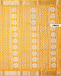 Elegant Dola Silk Saree with Intricate Geometric and Floral Pattern Enhanced by a Contrast Border - Yellow-Pallu