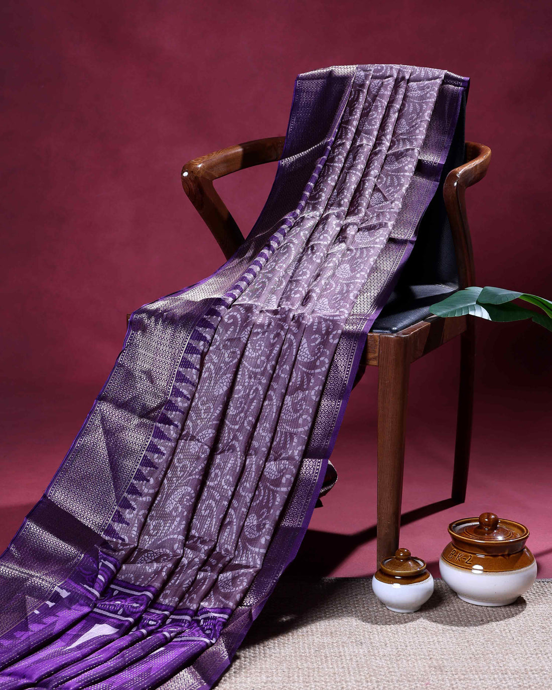 Elegant Dola Silk Saree with Intricate Traditional Motif Weaving and Rich Zari Woven Border with Textured Pallu - Purple