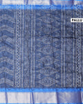 Elegant Dola Silk Saree with Intricate Wave Inspired Buti Motifs and Traditional Zari Woven Border Design - Navy Blue-Pallu