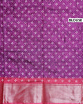 Elegant Dola Silk Saree with Intricate Wave Inspired Buti Motifs and Traditional Zari Woven Border Design - Purple-Blouse