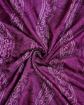 Elegant Dola Silk Saree with Intricate Wave Inspired Buti Motifs and Traditional Zari Woven Border Design - Purple-Close Up