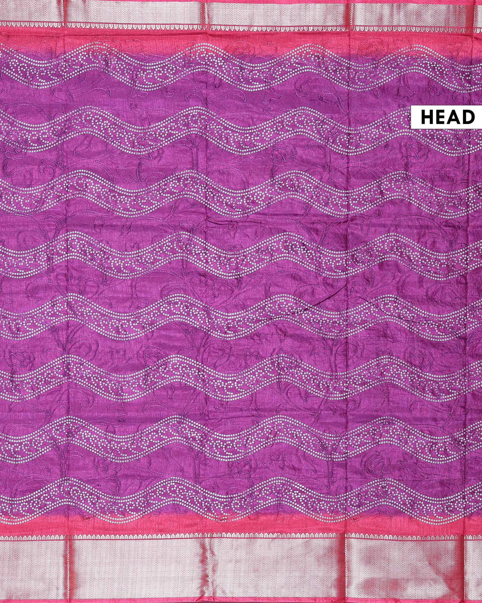 Elegant Dola Silk Saree with Intricate Wave Inspired Buti Motifs and Traditional Zari Woven Border Design - Purple-Head