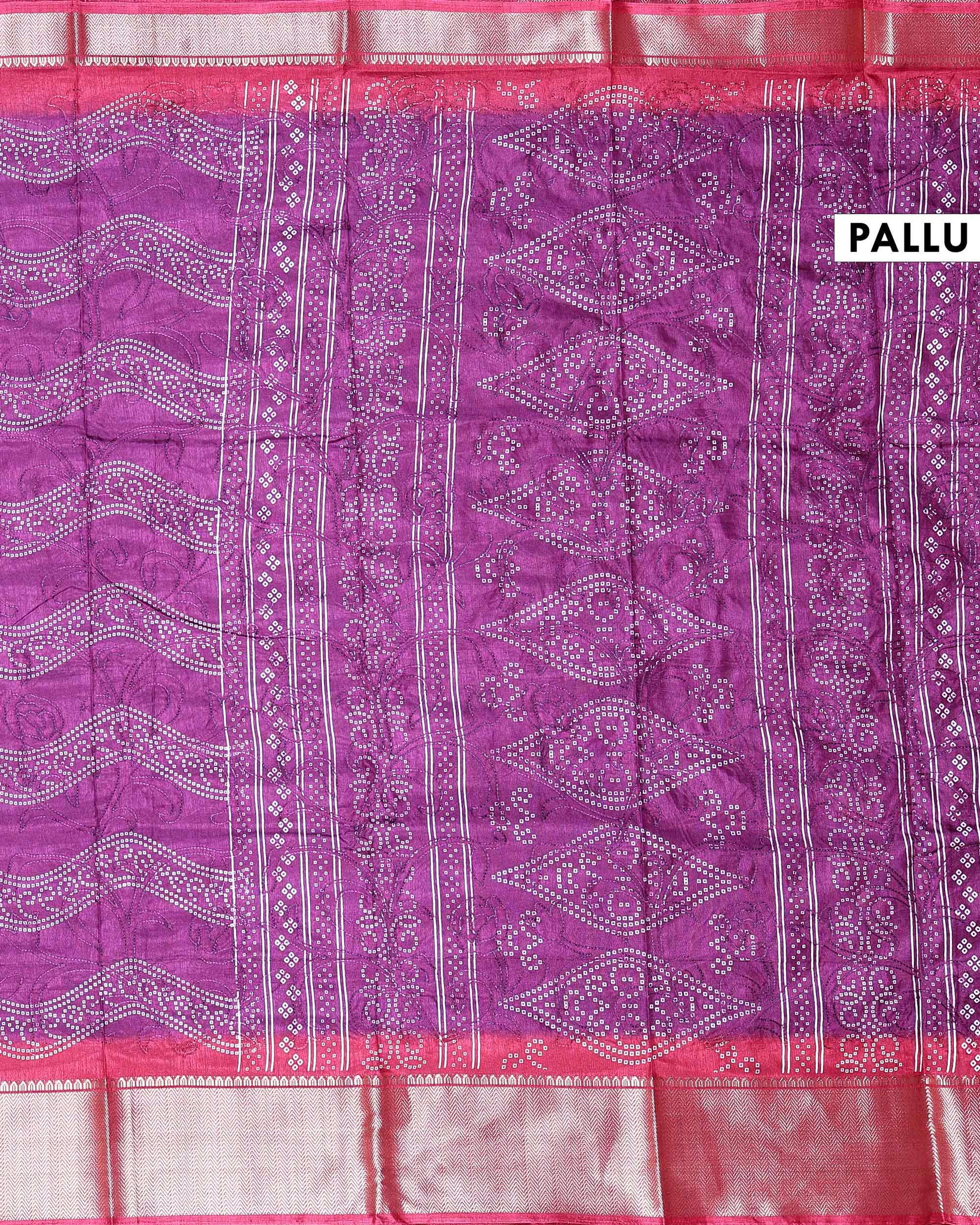 Elegant Dola Silk Saree with Intricate Wave Inspired Buti Motifs and Traditional Zari Woven Border Design - Purple-Pallu