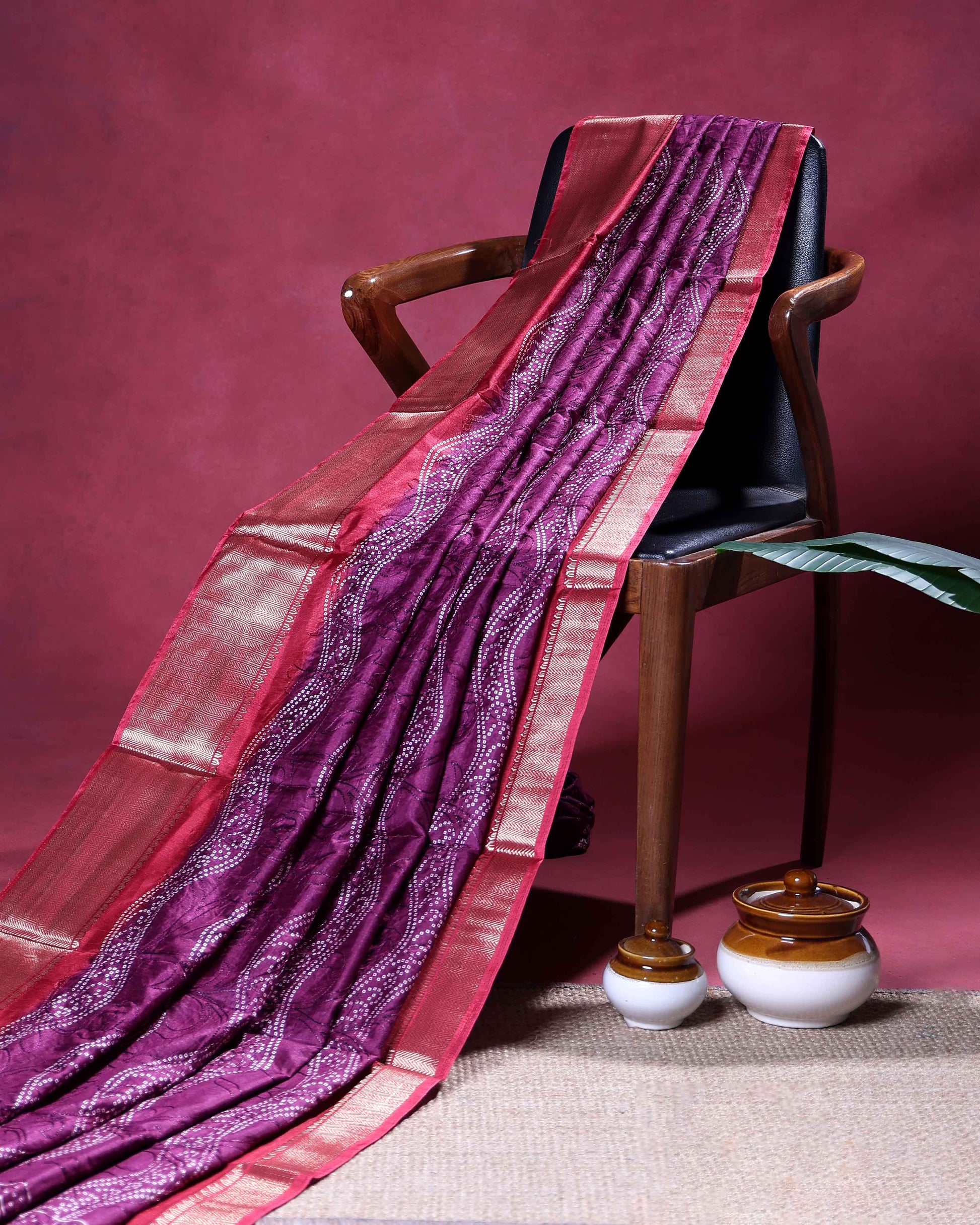 Elegant Dola Silk Saree with Intricate Wave Inspired Buti Motifs and Traditional Zari Woven Border Design - Purple